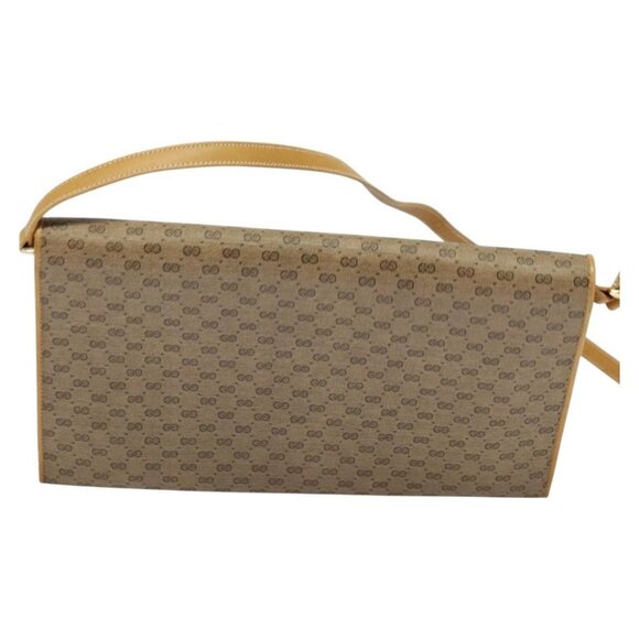 GUCCI Micro GG Supreme Shoulder Bag PVC Beige Gold Auth - Picture 3 of 16